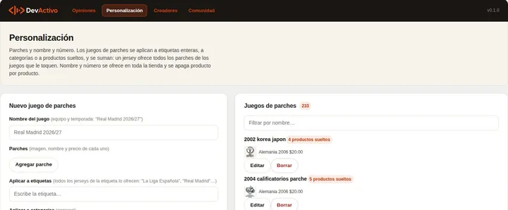 Proyecto: Plugin de WooCommerce a la medida para una tienda de jerseys: personalización de productos (Desarrollo a Medida · Jerseys Trophy)