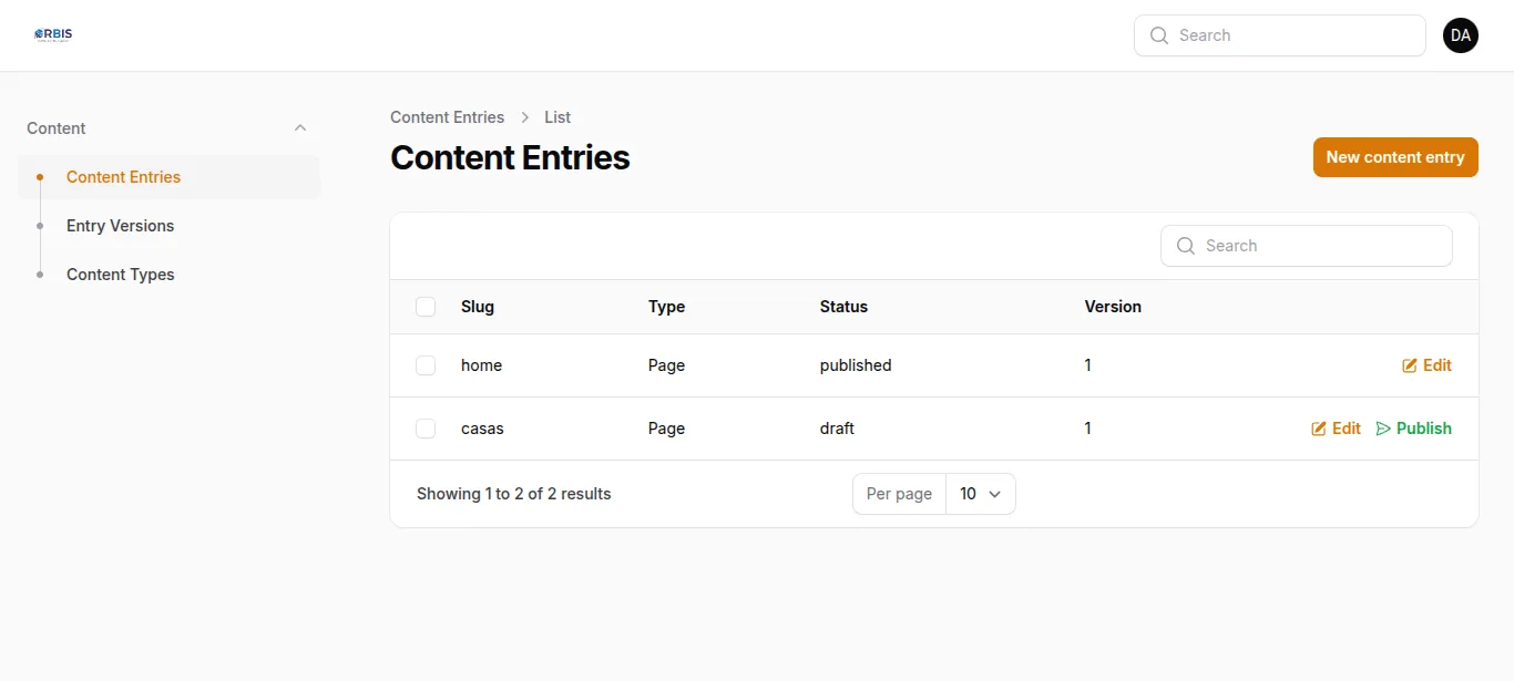Pantalla 1 de CMS headless multitenant para una agencia de publicidad