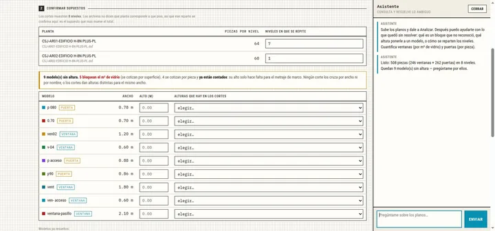 Proyecto: Cotizador en línea de cancelería de aluminio a partir de planos de AutoCAD (Desarrollo a Medida · Fabricante de cancelería de aluminio y vidrio)