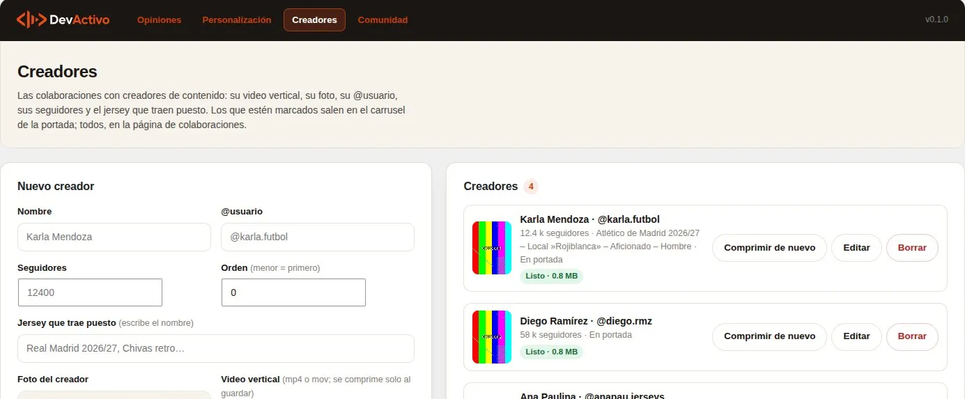 Pantalla 2 de Plugin de WooCommerce a la medida para una tienda de jerseys: personalización de productos