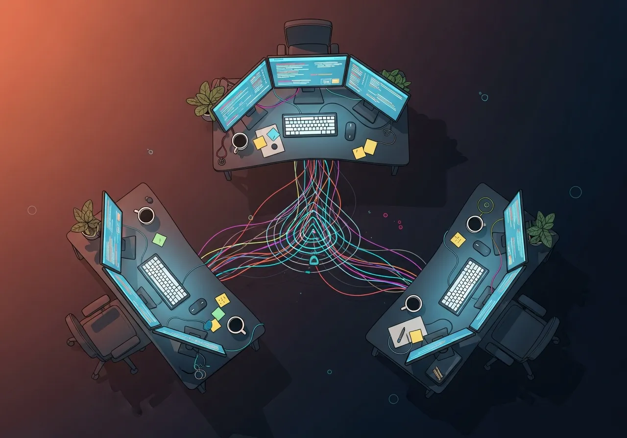 Equipo de desarrollo trabajando en proyectos web